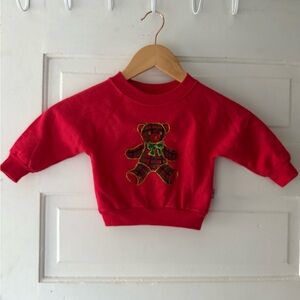 Vintage Okie Dokie Red Plaid Teddy Bear Sweatshirt